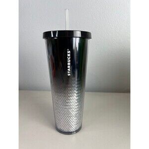 Starbucks silver sequins cup with straw 24oz